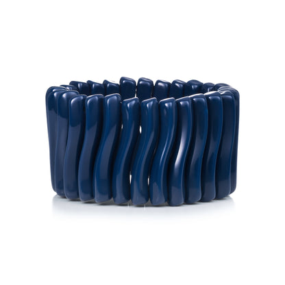 40mm Wide Blue Chunky Bangle Bracelet for Women
