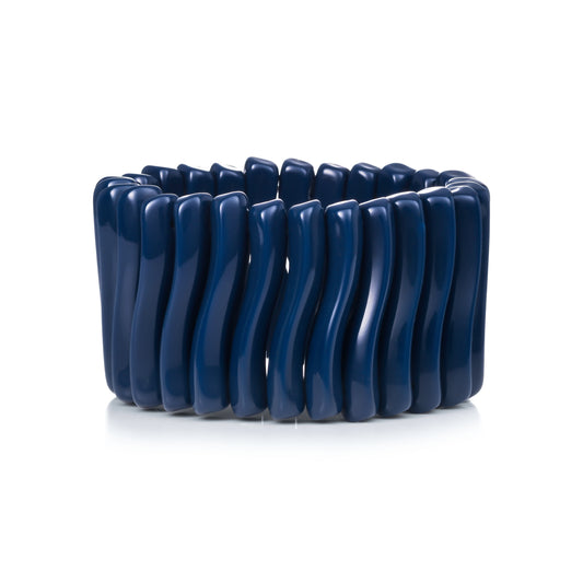40mm Wide Blue Chunky Bangle Bracelet for Women