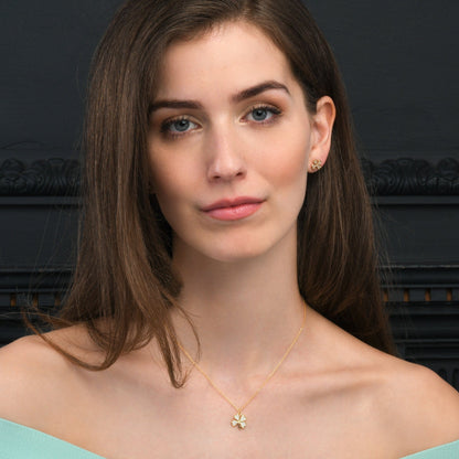 Gold Plated 4 Leaf Clover Stud Earrings for Women