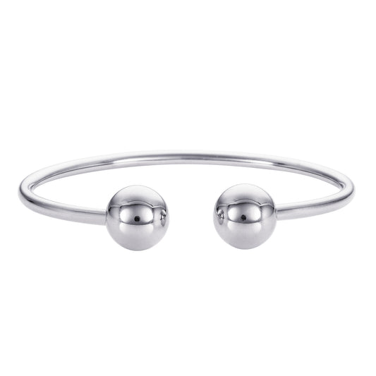 Stainless Steel Torque Bangle Cuff Bracelet for Women, Open Cuff Design