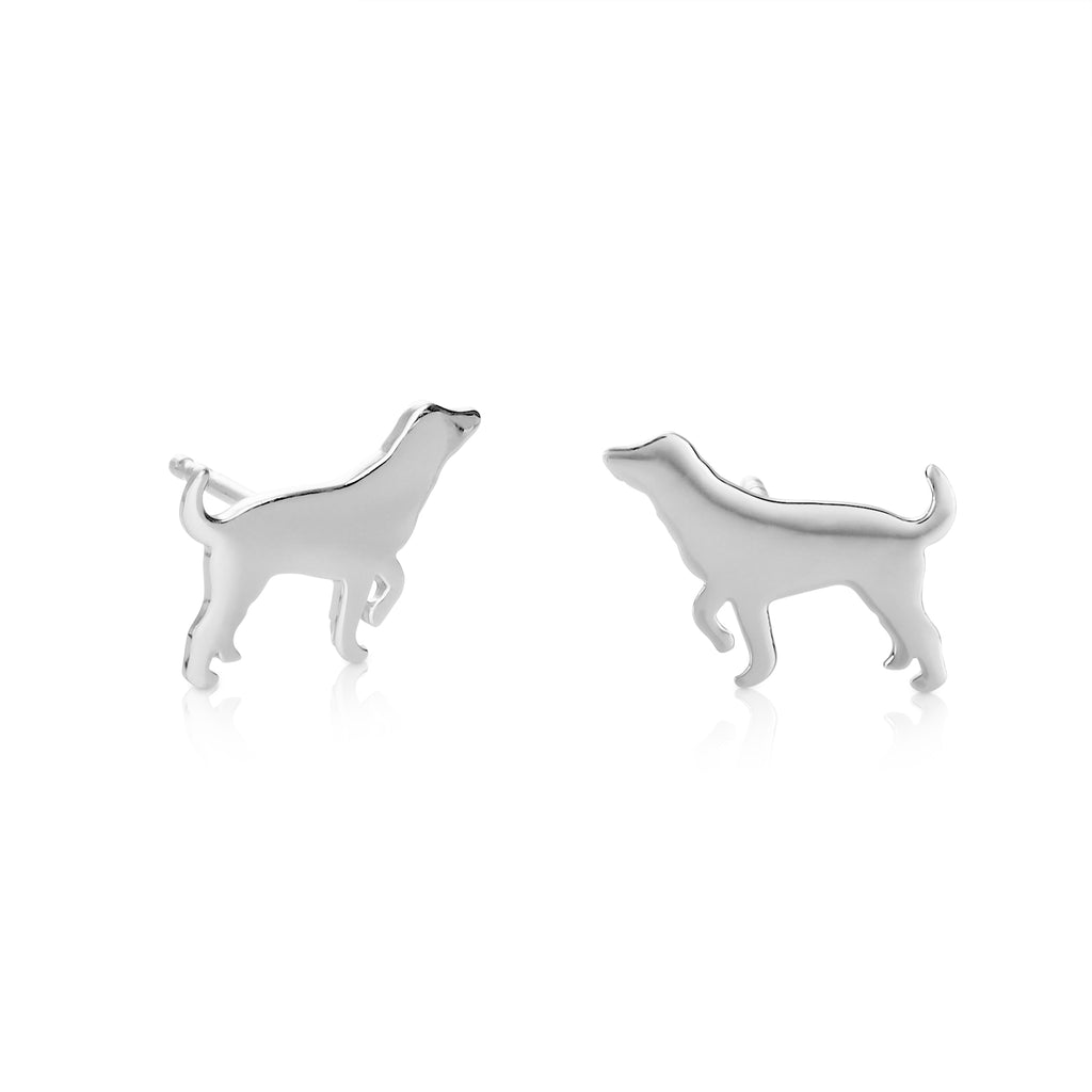 925 Sterling Silver Cute Dog Shaped Small Stud Earrings for Women