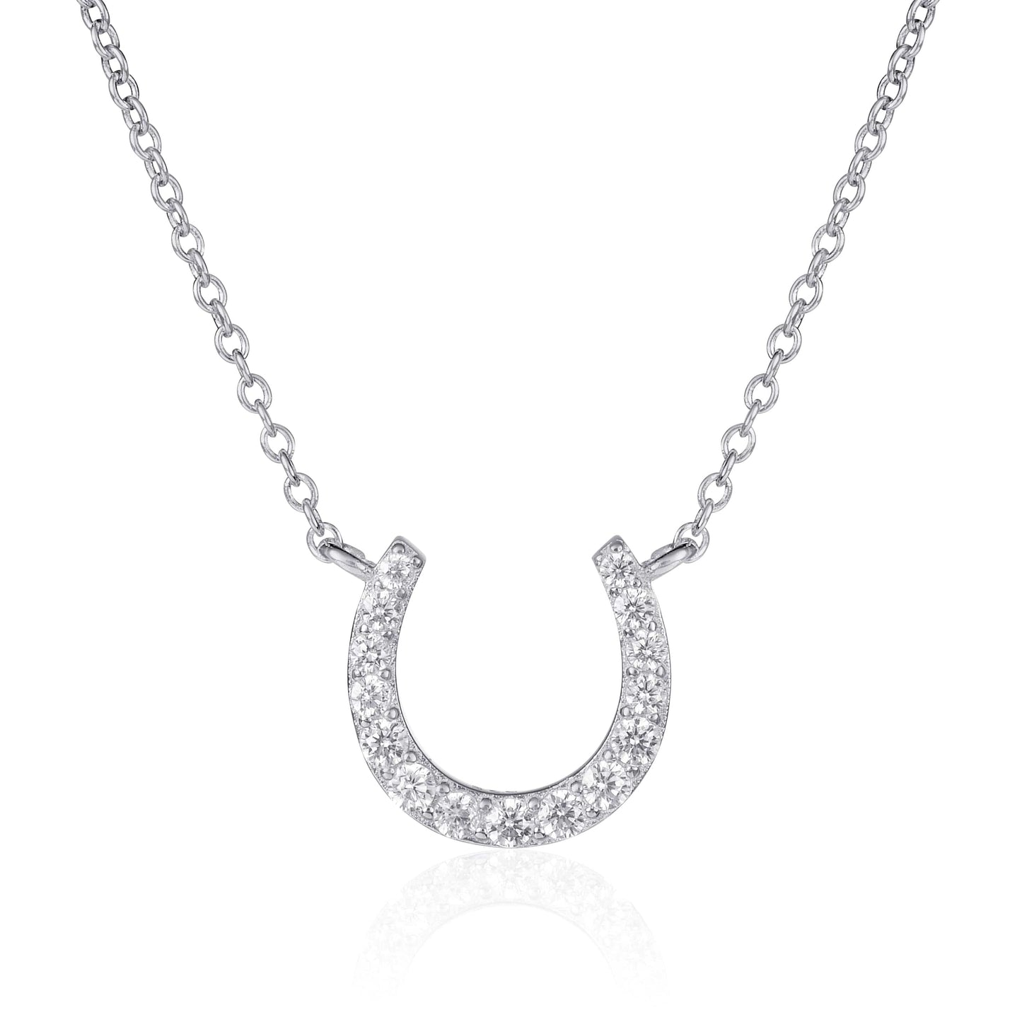 925 Sterling Silver Horse Shoe Pendant Necklace for Women