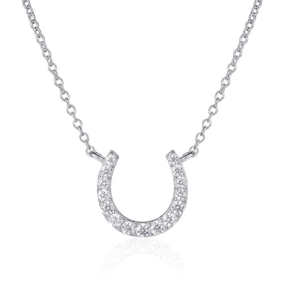 925 Sterling Silver Horse Shoe Pendant Necklace for Women