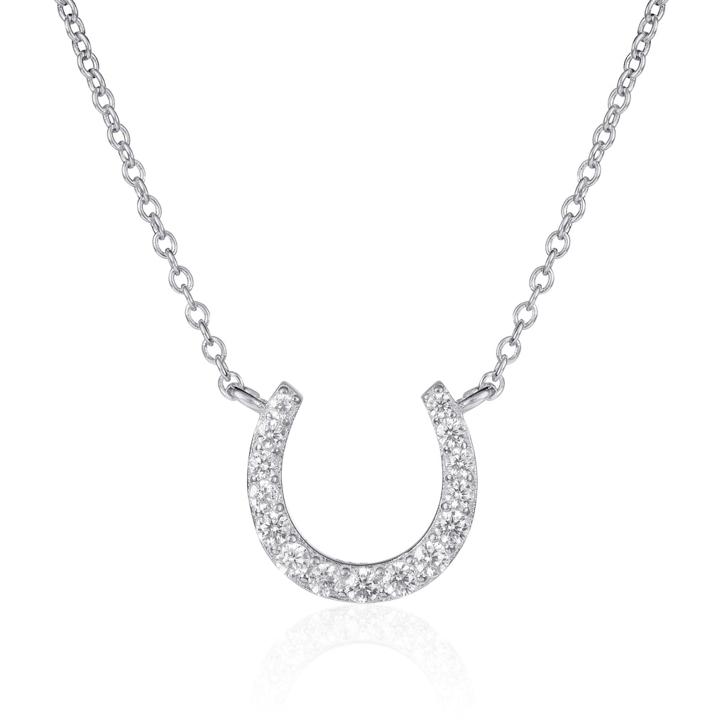 925 Sterling Silver Horse Shoe Pendant Necklace for Women
