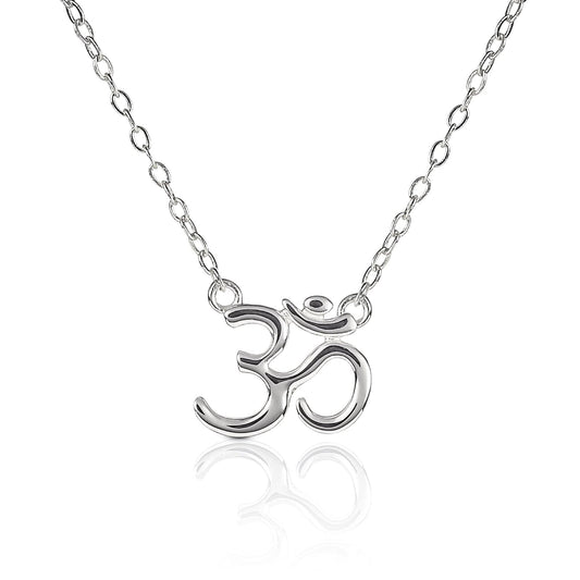 925 Sterling Silver Divine OM Pendant Necklace For Women