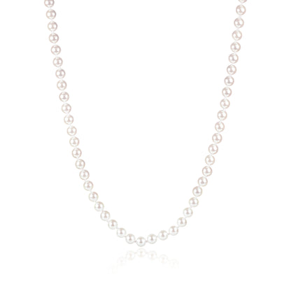 34-inch Long Stylish Pearl Necklace for Women with White Shell Pearls