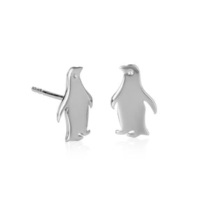 925 Sterling Silver Cute Penguin Shaped Small Stud Earrings for Women