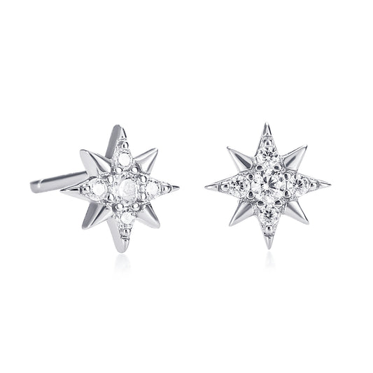 925 Sterling Silver Tiny Star Earrings for Women