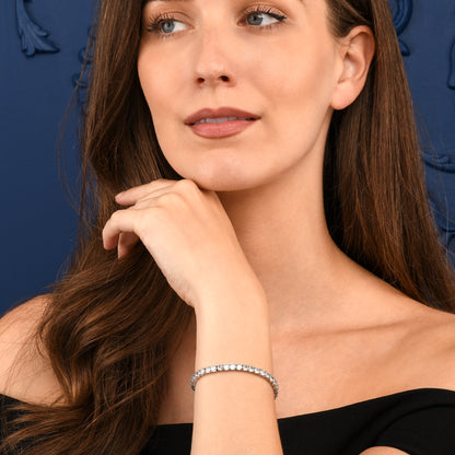 Silver 4mm Tennis Bracelet for Women with White Cubic Zirconia Stones