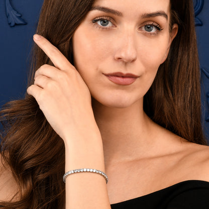 Silver 4mm Tennis Bracelet for Women with White Cubic Zirconia Stones