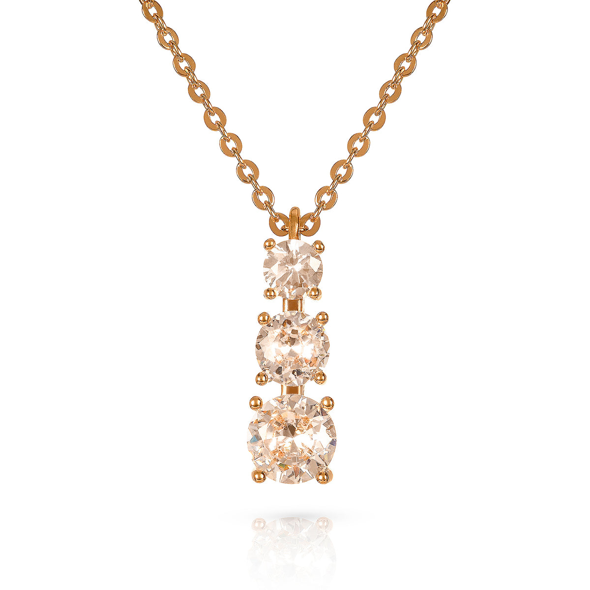 Dainty Gold Trilogy Pendant Necklace for Women