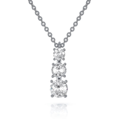 Dainty Silver Trilogy Pendant Necklace for Women