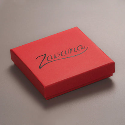 Gold Necklace with a Large Centre Blue Cubic Zirconia Stone