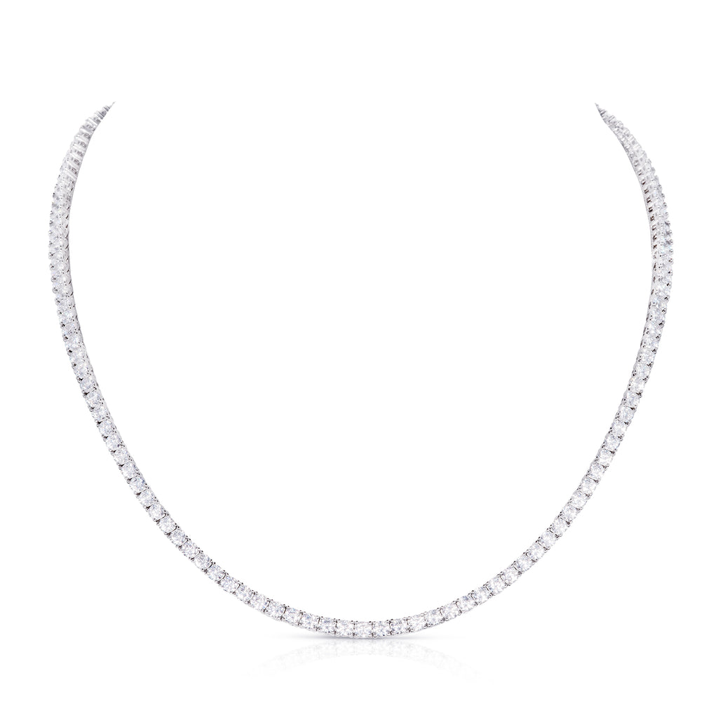 925 Sterling Silver Tennis Necklace with 3mm Cubic Zirconia