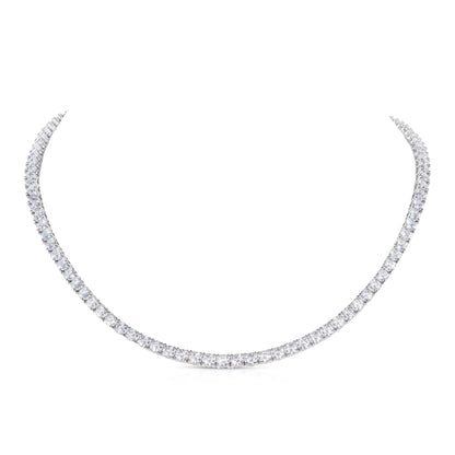 925 Sterling Silver Tennis Necklace with 4mm Cubic Zirconia