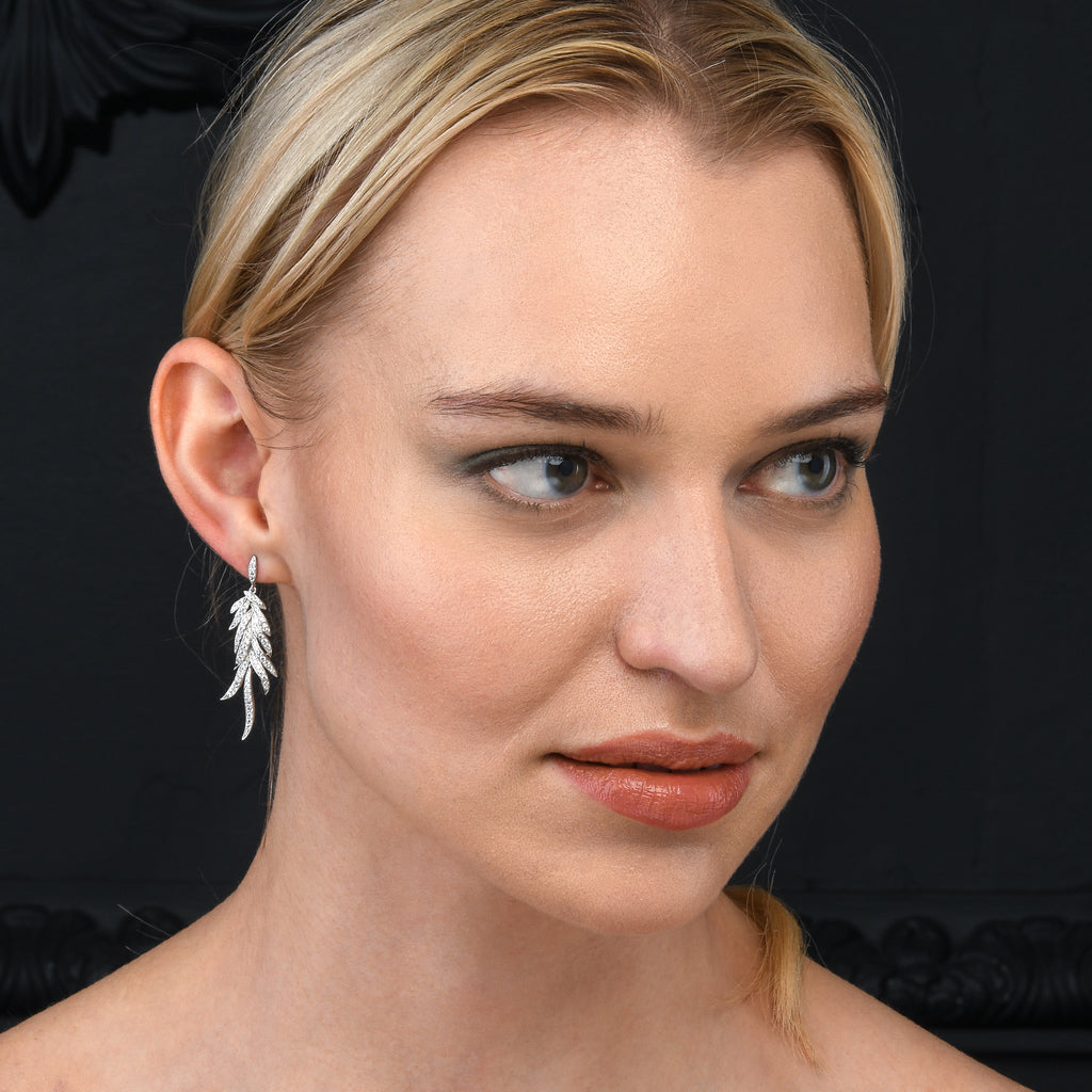 Sterling Silver Long Drop Earrings for Women.