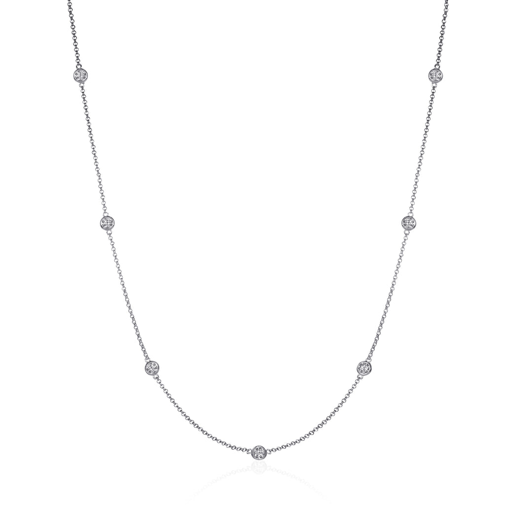 Long Chain Necklace for Women with Stones