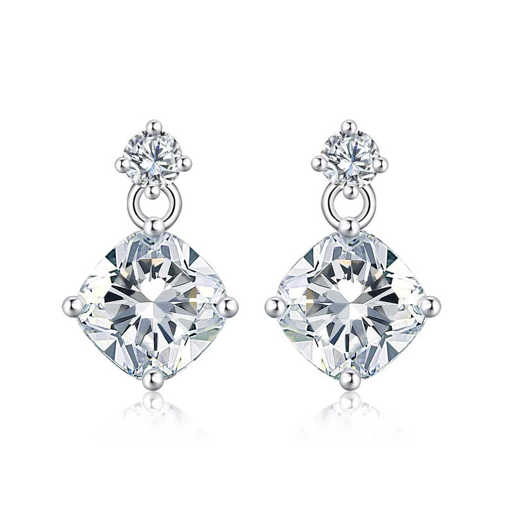 925 Sterling Silver Small Cubic Zirconia Drop Earrings for Women - namana.london