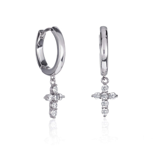 Dainty Cross Huggie Hoop Earrings for Women - namana.london