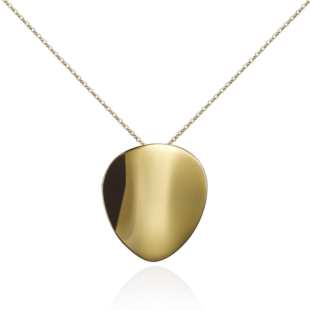 Large Gold Mirror Pendant Necklace for Women