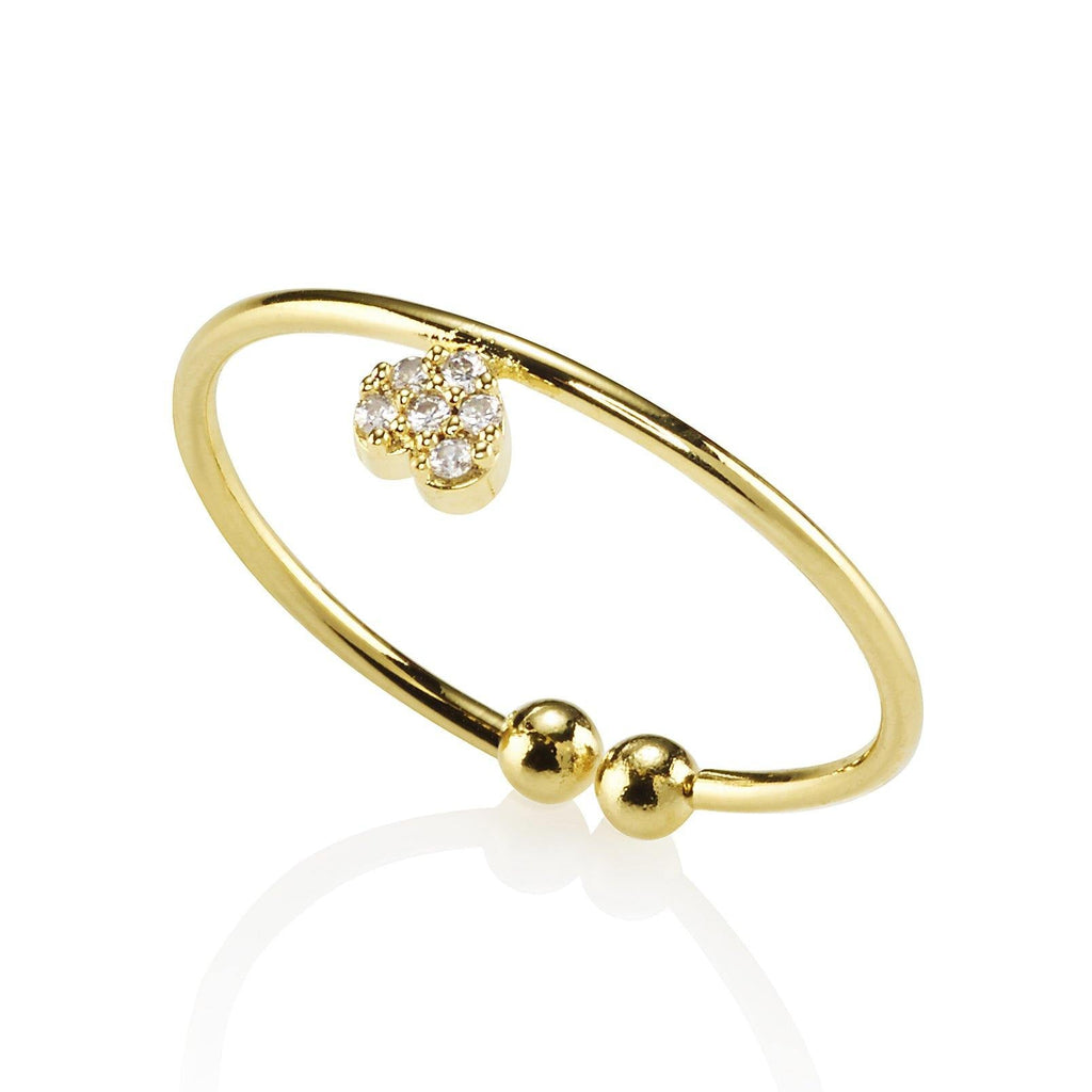 Dainty Gold Heart Ring for Women with Cubic Zirconia - namana.london