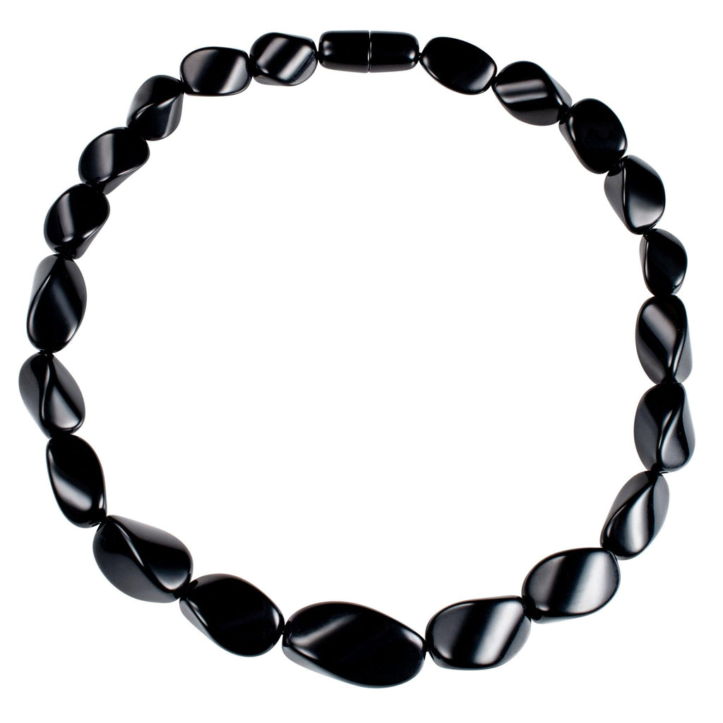 Twisted Black Chunky Statement Necklace for Women - namana.london
