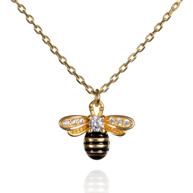 Gold Plated Bumble Bee Necklace for Women - namana.london