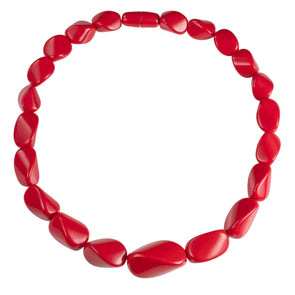 Twisted Red Chunky Statement Necklace for Women - namana.london