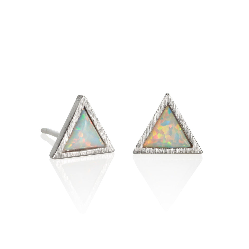 Triangle Opal Stud Earrings - namana.london