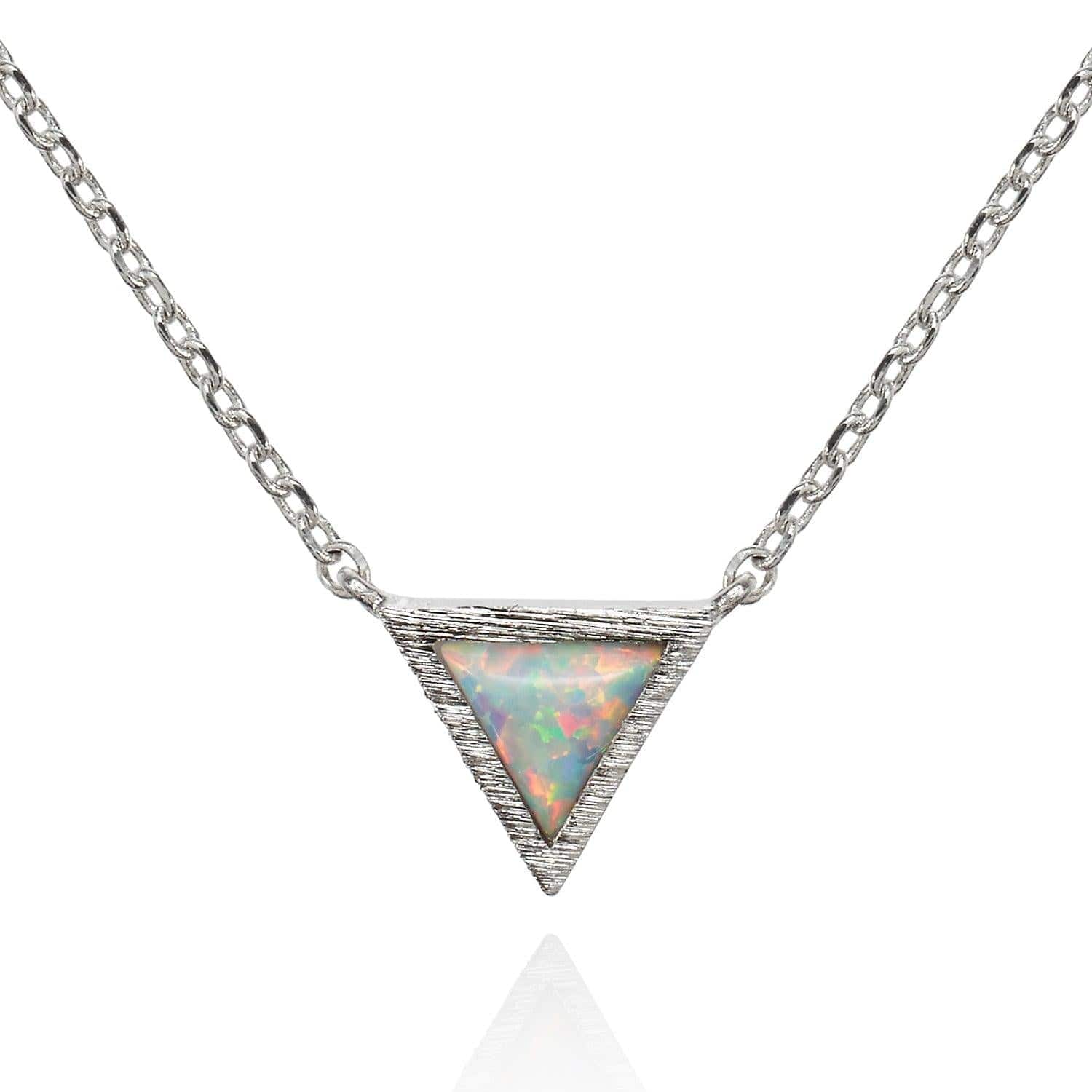 Triangle Opal Pendant Necklace - namana.london