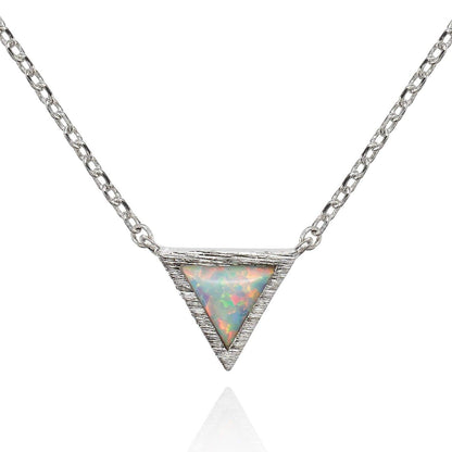 Triangle Opal Pendant Necklace - namana.london