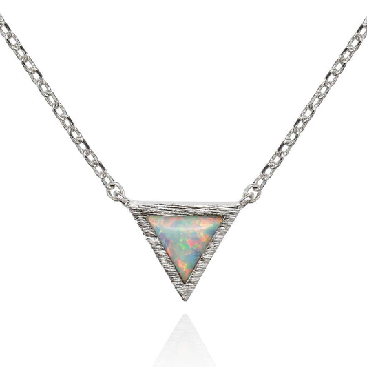 Triangle Opal Pendant Necklace - namana.london