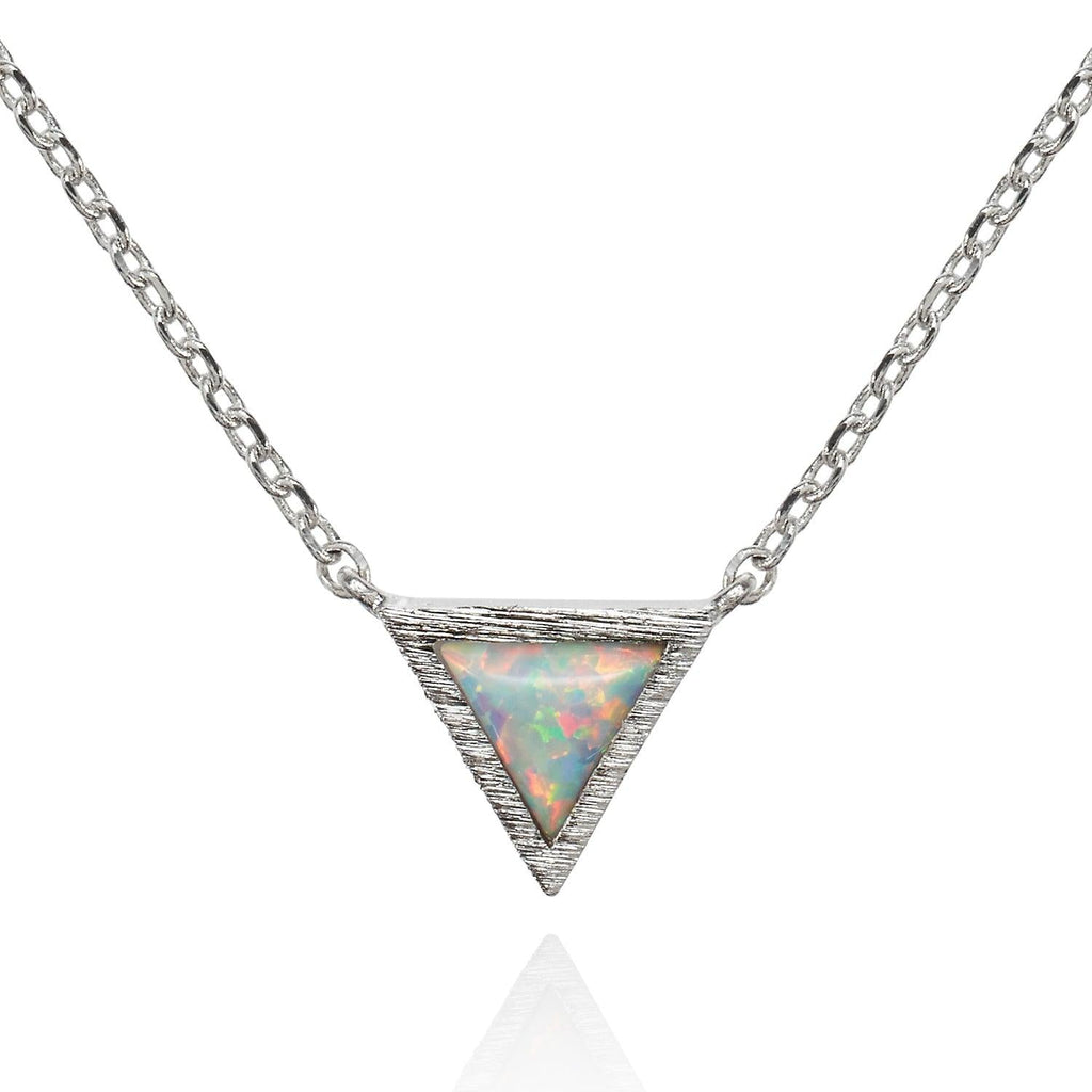 Triangle Opal Pendant Necklace - namana.london