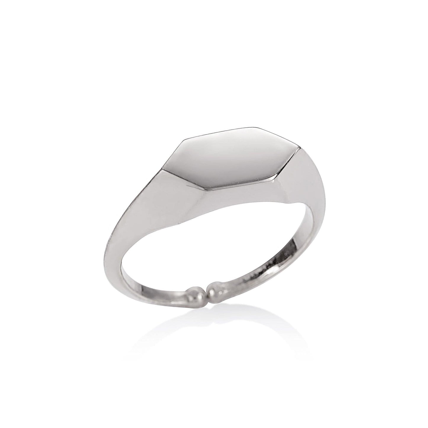 Adjustable Geometric Signet Ring for Women - namana.london
