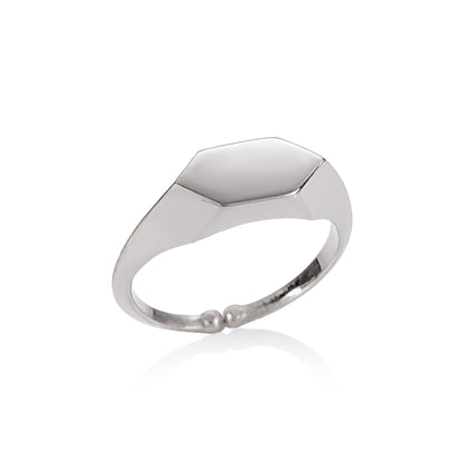 Adjustable Geometric Signet Ring for Women - namana.london