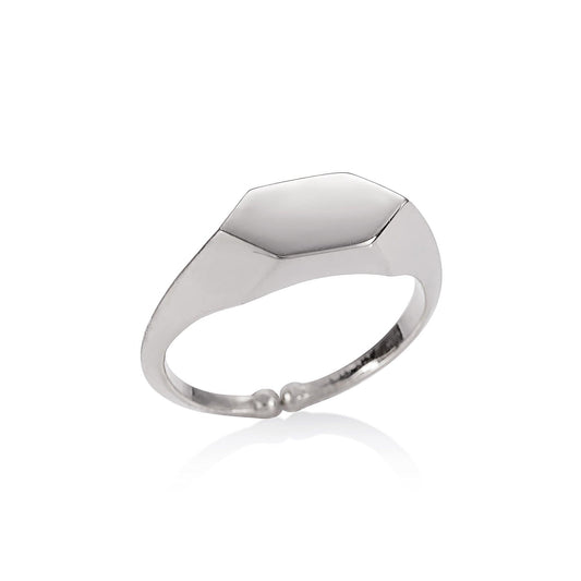 Adjustable Geometric Signet Ring for Women - namana.london