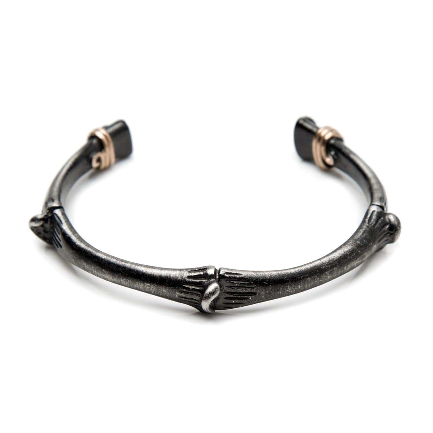 Stainless Steel Cuff Bangle for Men in a Bone Design - namana.london
