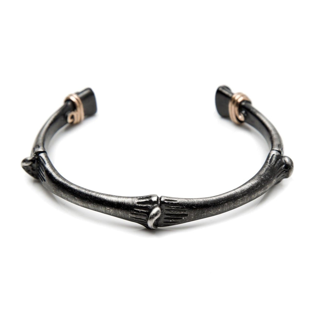 Stainless Steel Cuff Bangle for Men in a Bone Design