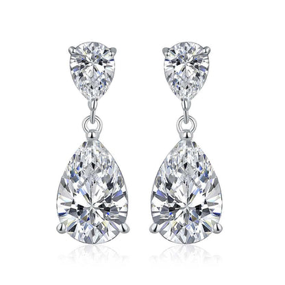 925 Sterling Silver Drop Earrings with Cubic Zirconia Stones - namana.london