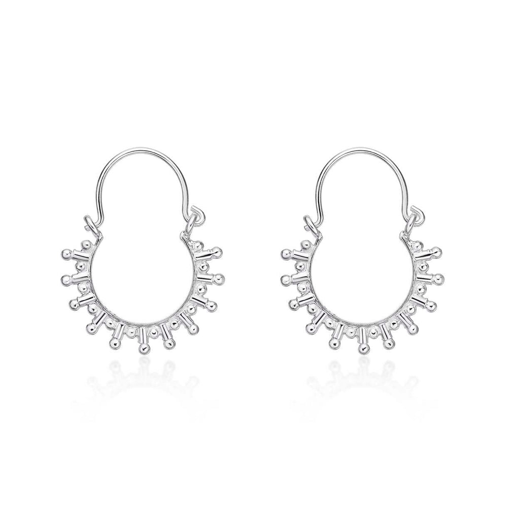 925 Sterling Silver Small Tribal Hoop Earrings for Women - namana.london