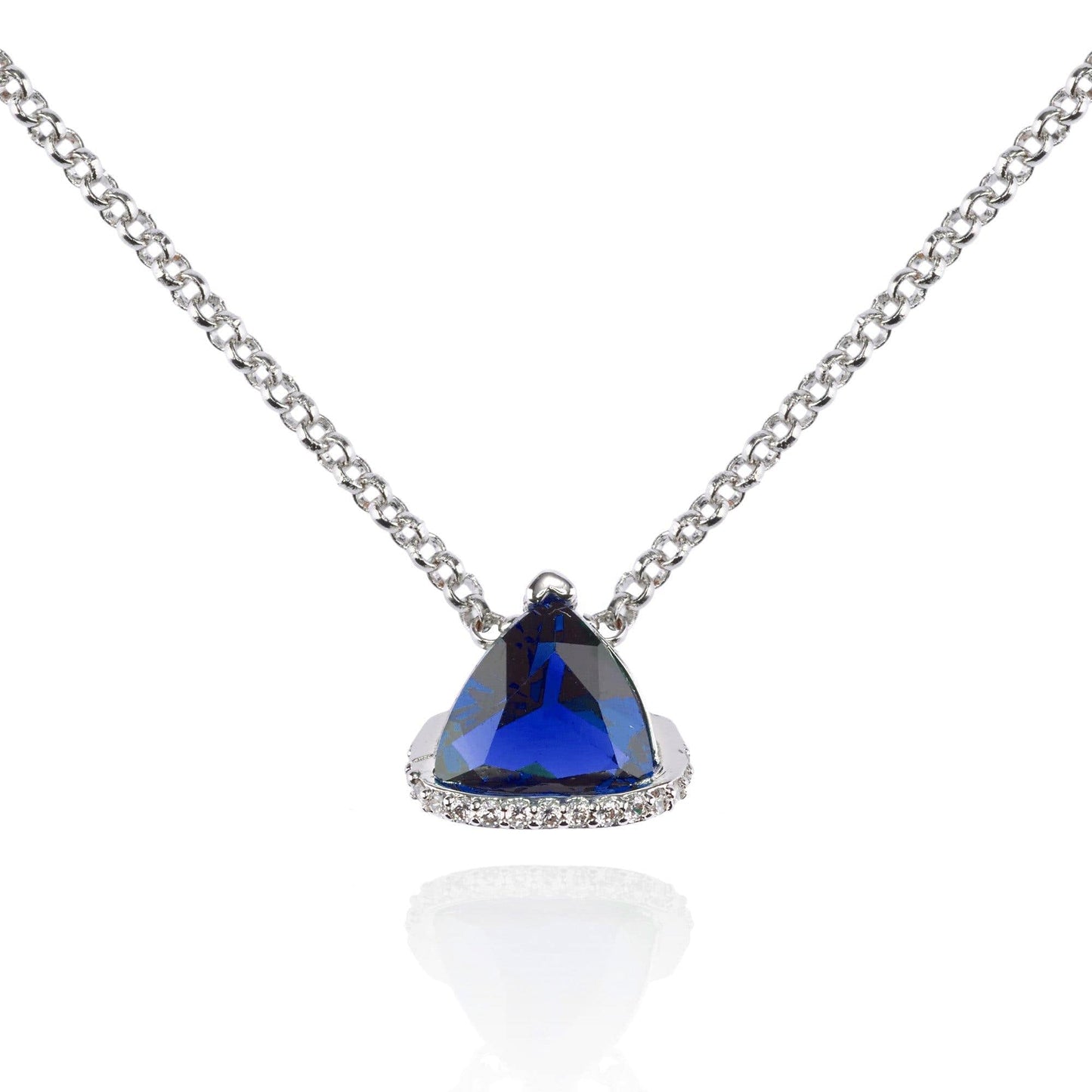 Triangle Blue Pendant Necklace for Women - namana.london