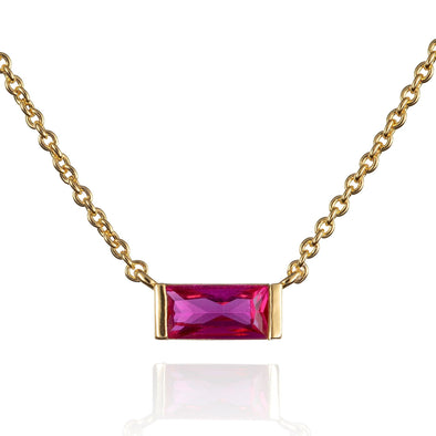 Dainty Red Necklace in Gold Plated - namana.london