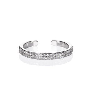 Adjustable Band Ring for Women with Cubic Zirconia Stones - namana.london