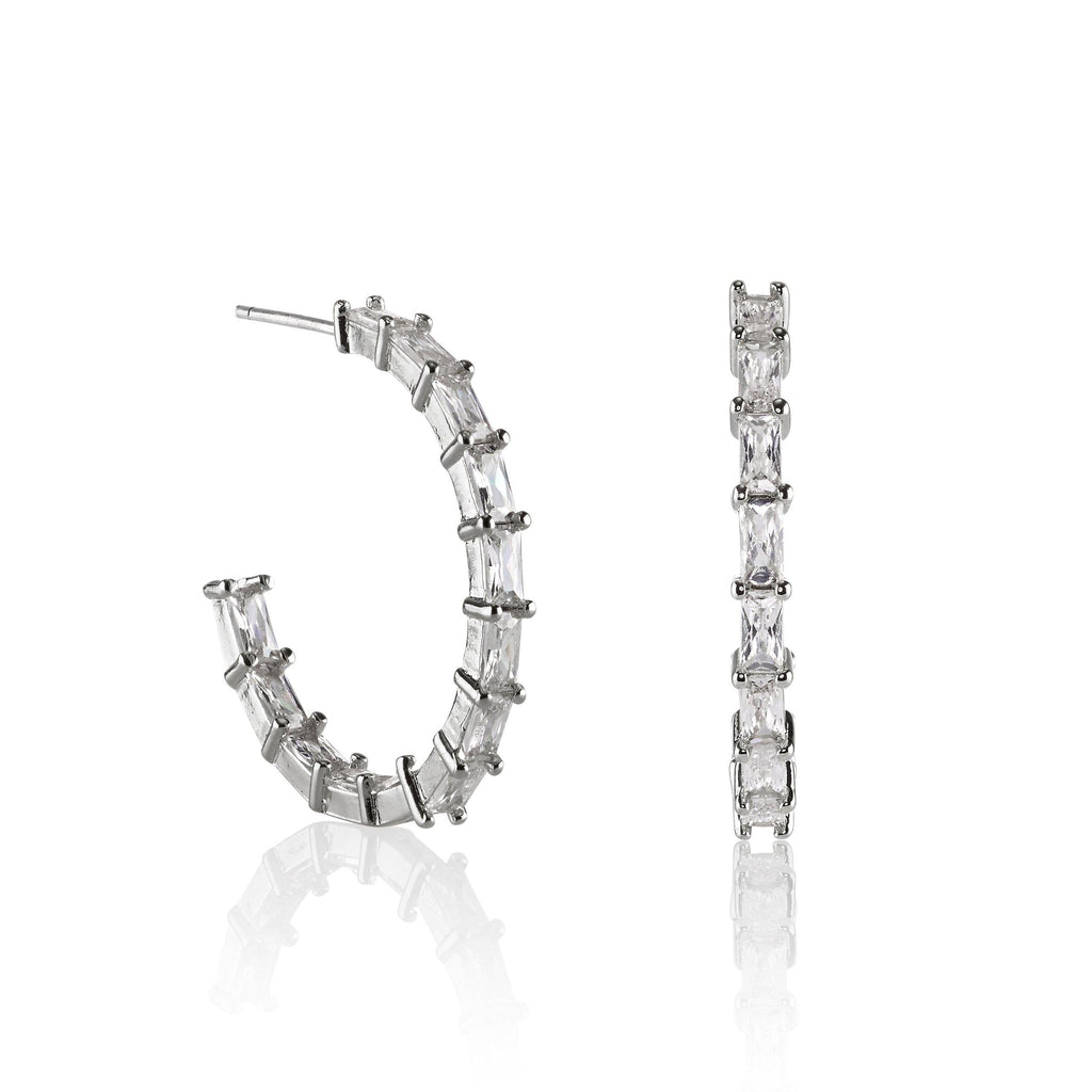 Hoop Earrings for Women with Cubic Zirconia Stones