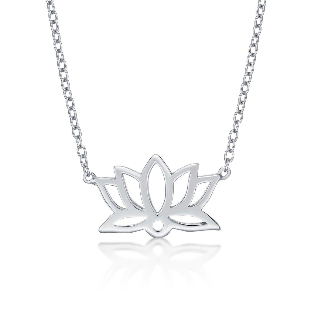 Sterling Silver Lotus Pendant Necklace for Women - namana.london