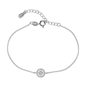 Sterling Silver Target Bracelet with Cubic Zirconia - namana.london