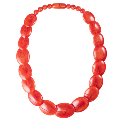 Long Red Chunky Statement Necklace for Women - namana.london