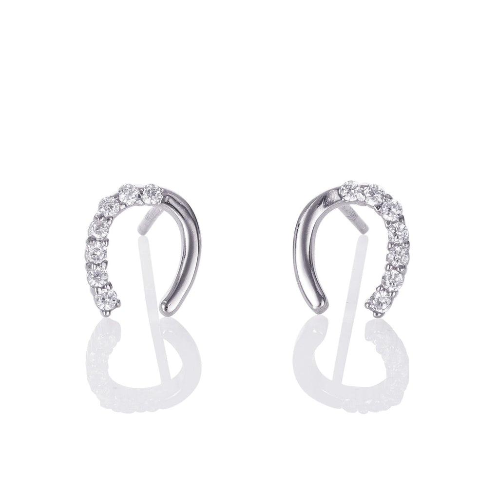 925 Sterling Silver Lucky Horseshoe Stud Earrings for Women - namana.london