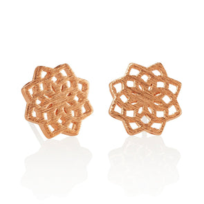 Rose Gold Mandala Stud Earrings for Women - namana.london