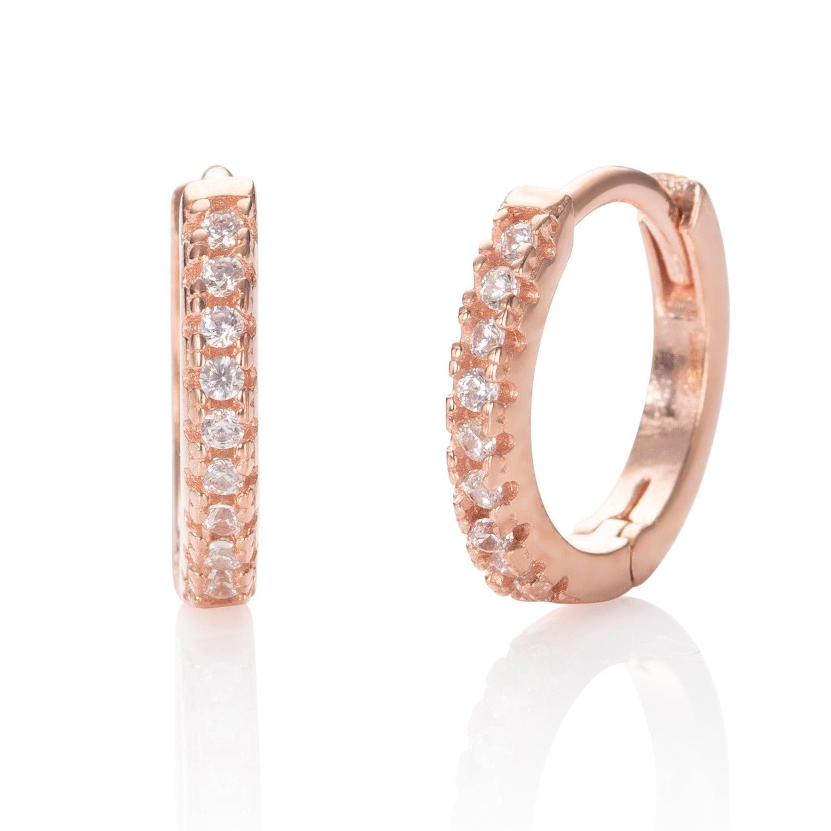 Rose Gold Mini Huggie Hoop Earrings for Women - namana.london